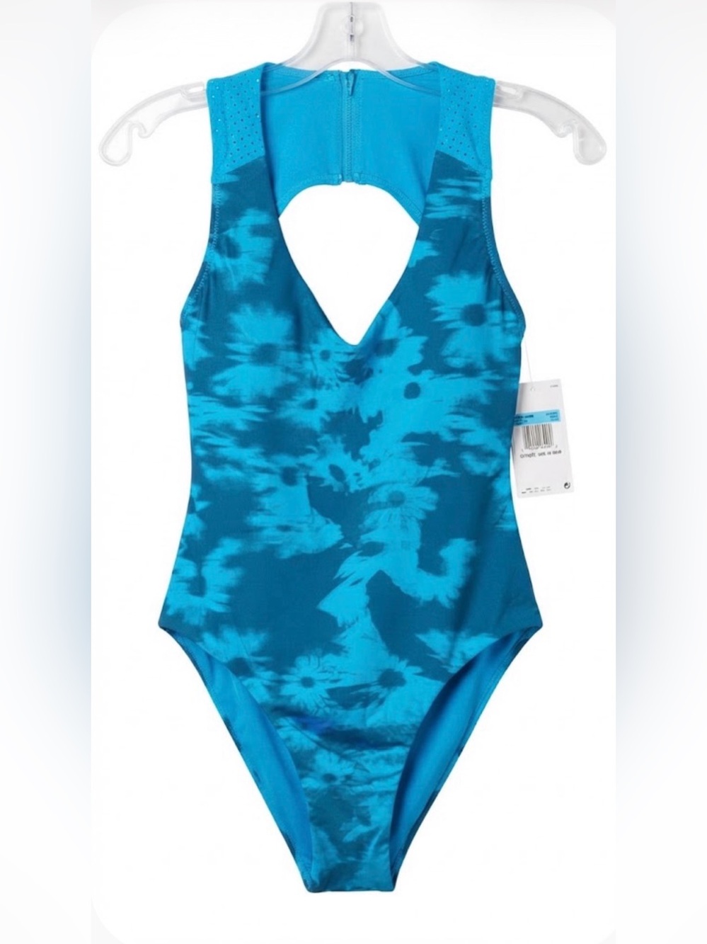 Nike Swim Floral Fade Keyhole Back One-Piece Swimsuit Sz Med NWT